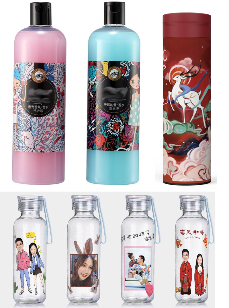 化妝品，小玻璃瓶打印圖片效果
